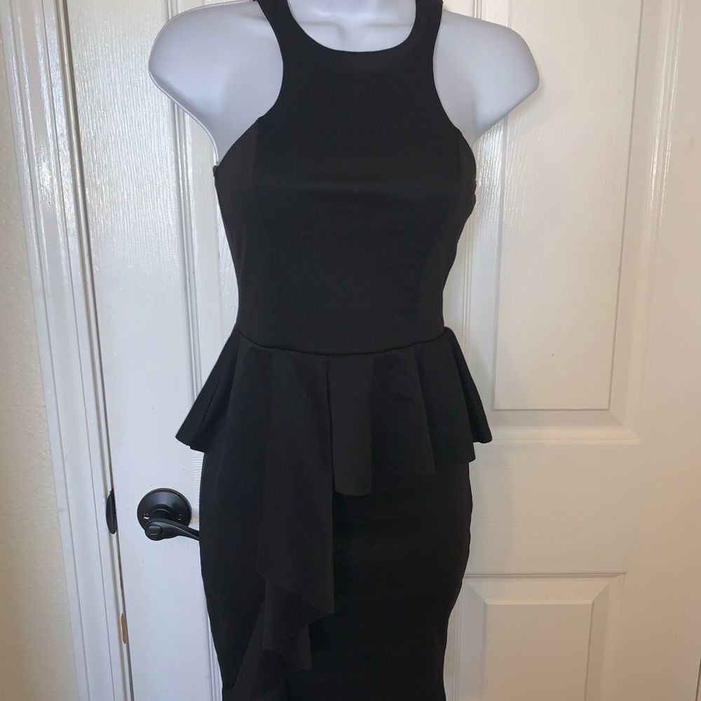 🌹New Charlotte Russe black peplum bodycon dress